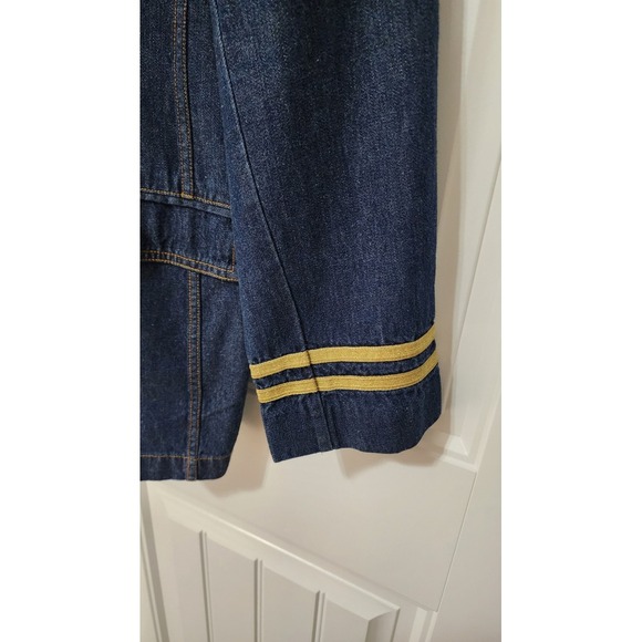 Vtg 80s 90s Womens Oversized Blue Denim Jacket Gold Buttons Size Medium EastWest - Picture 8 of 12